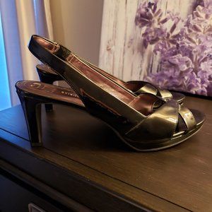 Black patent dress sandals, sz11, never worn